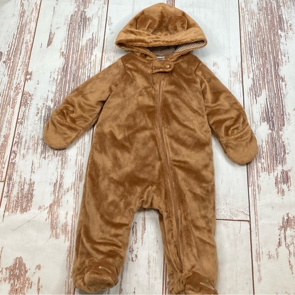 Carter's Other - Carter’s Snowsuit Velour Brown 1 Piece Sz 6M